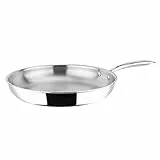 Sitram 711549, Poêle Rapsody en acier inoxydable qualité professionnelle diam. 30 cm - tous feux dont induction, Argent
