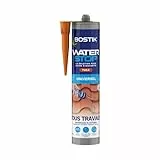 Bostik Waterstop - Membrane d'Étanchéité Toiture, Gouttières et Murs - Réparation Fuites, Infiltrations & Fissures - Résistant UV & Intempéries - Couleur: Tuile - Cartouche 290ml