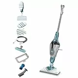 BLACK+DECKER Vadrouille à vapeur 2-en-1 avec gant de nettoyage à main SteaMitt et 11 accessoires, BHSM166DSM-QS