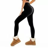 SINOPHANT Legging Polaire Femme Legging Chaud Femme Hiver Thermique Pantalon Taille Haute Élastiques pour Le Sport Noir S-M