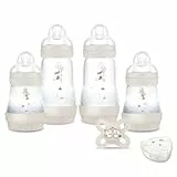 MAM Coffret Naissance - Sable - 4 Biberons + 1 Sucette + 1 Boite Doseuse