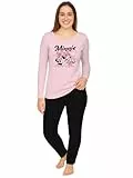 Pyjama Disney Minnie Mouse pour femme - Ensemble pyjama Good Times - Haut à manches longues avec pantalon - Rose/noir, Rose/noir, M
