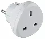 Electraline 70058 Adaptateur de voyage UK vers France/Europe, blanc