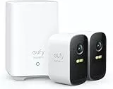 Eufy Security Caméra de Surveillance WiFi Extérieure sans Fil, eufyCam 2C Base + 2 caméras, Autonomie de 180j, HD 1080p, Étanchiété IP67, Vision Nocturne, sans Charges mensuelles (Stockage Local)