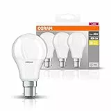 OSRAM Ampoule LED, Lot de 3 Ampoules, Blanc chaud 2700 K, Remplace les ampoules conventionnelles 60 W, Ampoules Mates