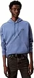 Calvin Klein Sweat à Capuche Homme Terry Badge avec Capuche, Bleu (Dull Nile Blue), L