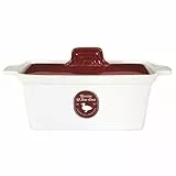Saveur et Dégustation KC2301 Pot à foie gras en céramique avec pressoir, 25,5 x 11 x 27 cm, couleurs assorties, rouge+blanc/gris+blanc