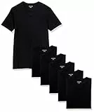 Amazon Essentials Maillot de Corps avec Encolure en V, Respirant, Coton Homme, Lot de 6, Noir, XL