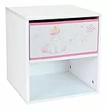 Fun House 713045 Licorne Chevet/Table de Nuit avec tiroir H.36 X L. 33 X P. 30 CM pour Enfant