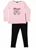 Pyjama Disney Minnie Mouse pour femme - Ensemble pyjama Good Times - Haut à manches longues avec pantalon - Rose/noir, Rose/noir, S