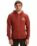 Quiksilver Homme Graphic Mix Hoodie Zip Sweater, Henna, L EU