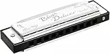Fender Blues Deluxe Harmonica, Clé de D, 10 Trous, Nickel Chrome, Étui Inclus