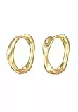 Elli Boucles d'Oreilles Femmes Créoles Torsadé Twisted Look Organic Couleur Or