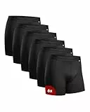 DANISH ENDURANCE Boxer Homme Sport Respirants et Doux, Anti-Frottement, Lot de 6, Noir, XXL