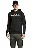 JACK & JONES Jjecorp Logo Sweat Hood Noos, Sweat-Shirt À Capuche Homme, Noir (Black Detail:Reg Fit), Large