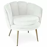 Menzzo Fauteuil Arrondi Brenda Velours Blanc