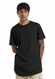 Urban Classics Homme Shaped Long Tee Manches Courtes Ourlet Arrondi Col Rond Basique Streetwear Minimaliste 100 Coton Jersey, Noir (Black 7), L EU