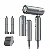 DREAME Pocket Neo Sèche-cheveux Grande Vitesse, 3 Formes pliables, poids léger de 300g, Moteur de 110 000 tr/min, 300 Millions d'ions Négatifs, Température Constante de 57 °C, Séchage en 40s, Gris
