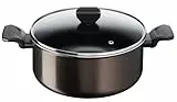 Tefal Faitout 24 cm (4,7 L) + couvercle verre, Tous feux sauf induction, Revêtement antiadhésif, Fabriqué en France, Easy Cook & Clean B5544602