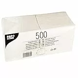 PAPSTAR Lot de 500 serviettes 330 x 330 mm, 1 couche, blanc