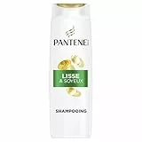 Pantene Pro-V Lisse & Soyeux Shampoing 250ml Pour Cheveux Frisés et Ternes, Nettoie en Douceur et Protège les Ponts Capillaires, Sans Silicones, Huiles Minérales, Colorants, Active Nutri-Plex