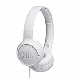 JBL Tune500 - Casque supra-auriculaire avec fil - Léger et pliable - Écouteurs confortables - Avec commande mains libres - Microphone intégré - Blanc