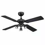 Westinghouse Lighting 73061 Ventilateur de plafond traditionnel Princess Euro de 105 cm avec lampe, finition en bronze industriel brossé, trois spots