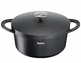 TEFAL Trattoria E21846 Cocotte en fonte d'aluminium avec revêtement anti-adhésif, bonne conservation de la chaleur, plats mijotés, convient à tous les types de plaques de cuisson courantes, à