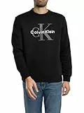 Calvin Klein Sweat d’Intérieur Homme Monologo Fleece avec Col Ras-du-Cou, Noir (Black), L