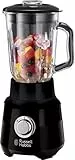 Russell Hobbs Mixeur [Fonction Pulse] Noir mat (Bol en verre 1,5 L, 650W, 2 Vitesses, Lame en acier inoxydable amovible, Blender sans BPA pour smoothie et coktails, Pieds anti-dérapants) 24722-56