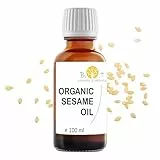 B.O.T Cosmetic & Wellness - Huile de Sésame Bio Certifiée, Pressée à Froid, 100% Naturelle | Huile de Massage Ayurvédique | Soin Visage et Corps | Soin Cheveux, 100 ml