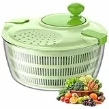 Vihoom Essoreuse à Salade, Plastique de Haute qualité, sans BPA, Essoreuse Salade avec entraînement par manivelle et saladier de 4,5L et Maille, Lave et sèche Rapidement Les légumes et Les Fruits