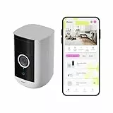 OMAJIN by Netatmo, Caméra de Sécurité Intérieur & Extérieur 2K sans fil, Angle de vue 140°, IP65, Stockage 64 Go SD/Cloud, Détection de Mouvement, 9600mAh, Audio Bidirectionnel, OWC-01