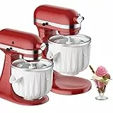 GVODE Accessoire pour sorbetière pour KitchenAid, compatible avec les batteurs sur socle de KitchenAid 4.5 Qt et plus, 2 Quart Frozen Yogurt - Ice Cream Maker & Sorbetiere Gelato Maker