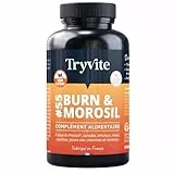 TRYVITE BURN&MOROSIL | Bruleur de Graisse Puissant | Coupe Faim Puissant et Efficace | Morosil Perte de Poids Rapide et Efficace | Minceur Homme & Femme | SANS CAFEINE 90 gélules | Fabriqué en France