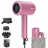 Sèche-cheveux Ionique 2400W [Pliable, Puissant & Léger] Seche Cheveux avec 3 Accessoires, Etui Transport et Support, Hair Dryer avec 3 températures/2 vitesses pour Famille Voyage Salons de Coiffur