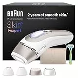 Braun Epilateur A Lumiere Pulsee Intelligent Skin i·expert PL7387, Epilation A Domicile, Alternative Au Laser, Avec Appli, Rasoir Venus, 4 Têtes Intelligentes Pour Epiler Jambes, Visage et Plus