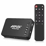 Lecteur Multimédia, 4K@30hz HDMI Lecteur Multimédia pour TV avec Sortie HDMI/AV/VGA, Media Player pour 14TB HDD/Clé USB 256G/Carte SD/H.265 MP4 avec Télécommande pour MP3 AVI RMVB MPEG etc