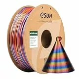 eSUN PLA Bonbon en Soie Filament 1.75mm, Soyeux Multicolore Imprimante 3D Filament PLA 1KG Bobine Filament pour 3D Imprimante，Rouge Or Bleu