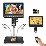 BEBANG Microscope numérique pour pièces de monnaie 1200 x 12 MP pour adultes, microscope électronique à souder avec écran pour pièces de monnaie, soudure électronique, réparation