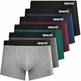 QINCAO Boxers Homme Lot de 6 Coton sous-vêtement Fitted Trunk Caleçons Ultra Doux Confortale,Multicolore ×6,L