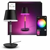 Philips White and Color Ambiance, lampe à poser portable Hue Go Portable Noire, lampe connectée Philips Bluetooth, 370 lm, 16 millions de couleurs, compatible Alexa, Google Assistant et Apple Homekit