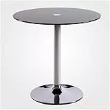 Table de salle à manger avec plateau en verre et base chromée, idéale pour la cuisine et le bistrot