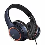 LORELEI X8 Casque Supra-auriculaire Filaire avec Microphone, 1,45 m, Ligne en Nylon Anti-enchevêtrement et Prise Jack 3,5 mm, léger, Pliable et Portable pour Smartphone, Tablette, Ordinateur, MP3/4