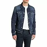 Replay Mv842j Aged Veste en Jean, Bleu foncé (007), L Hommes
