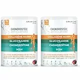 GRANIONS - CHONDROSTEO - Collagene Marin + Magnesium + Vitamine D + Calcium - Articulations Douloureuses - Collagen Hydrolysé + MSM + Glucosamine Chondroïtine - Vitamine D3- Lot de 2 - Pot 280g x2