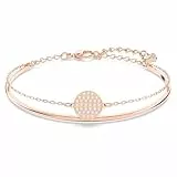 Swarovski Bracelet-jonc Ginger, Blanc, Placage de ton or rosé