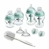 Tommee Tippee Biberons, Coffret nouveau-né Anti-colique Avancé, 4 x biberons avec 2 x tétines à débit moyen, tube de ventilation anti-colique