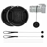 2pcs Bouchon d'Objectif, Clipser pour objectifs d'appareil Photo Avant élastique Cache Objectif pour Appareils Nikon pour Nikon D3000 D3100 D3200 D3300 D5000 D5100, Bouchon d'objectif Universel (52mm)