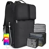 Zavothy Sac à dos 30/50 l, sac à dos léger, sac d'école, sac à dos universitaire, élégant, décontracté, universitaire, voyage, sac de travail pour garçons et filles, Style 3 50 l - Noir, Style 3-50L